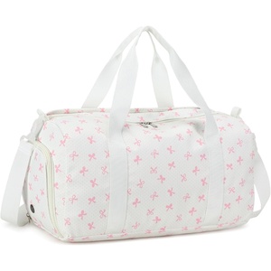 image:imageDuffle Bag for Girls Kids Overnight Bags Cute Strawberry Cherry Dance Sports Bag Travel Tote with Shoe Compartment and Wet PocketPink Bow