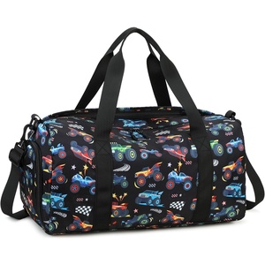 image:imageDuffle Bag for Girls Kids Overnight Bags Cute Strawberry Cherry Dance Sports Bag Travel Tote with Shoe Compartment and Wet PocketTruckBlack
