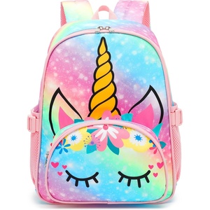 image:imageKids Backpack Girls School Backpack Preschool Kindergarten Unicorn Toddler BookBag with Chest Clip Slanting RainbowSlanting Rainbow