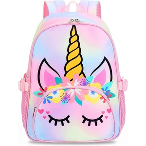 image:imageKids Backpack Girls School Backpack Preschool Kindergarten Unicorn Toddler BookBag with Chest Clip Slanting RainbowTie Dye Headband