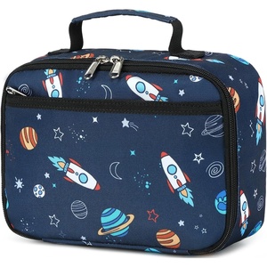 image:imageLunch Bags for Kids Girls Insulated Lunch Boxes Corduroy Cooler Toddler Lunch Tote Bag Thermo Picnic Bag for School ChildrenSpaceshipNavy Blue