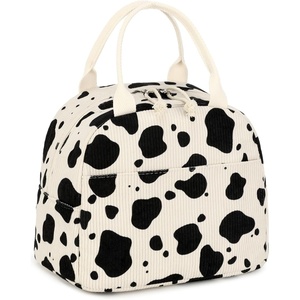 image:imageLunch Box for Kids Girls Insulated Lunch Bags Toddler Lunch Tote Bag Thermo Picnic Cooler Bag for School Children whiteCow print