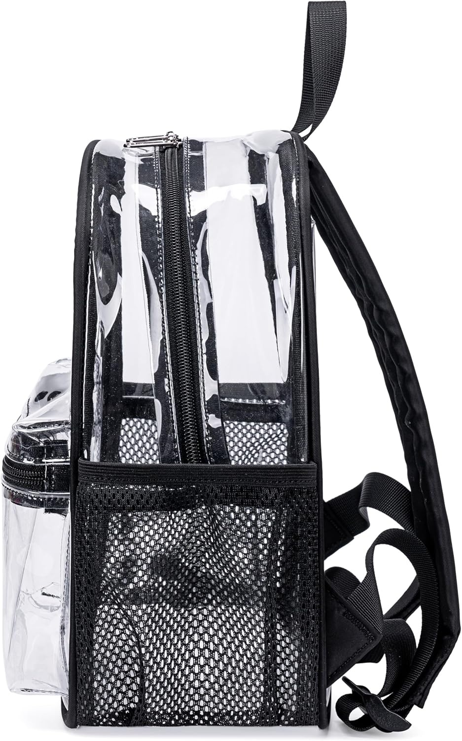image:imageBTOOP Clear Mini Backpack for Stadium Events 12x12x6 Small Transparent Backpacks Plastic See Through Clear Bag for Concerts Work Festival Security TravelBlackclear 2