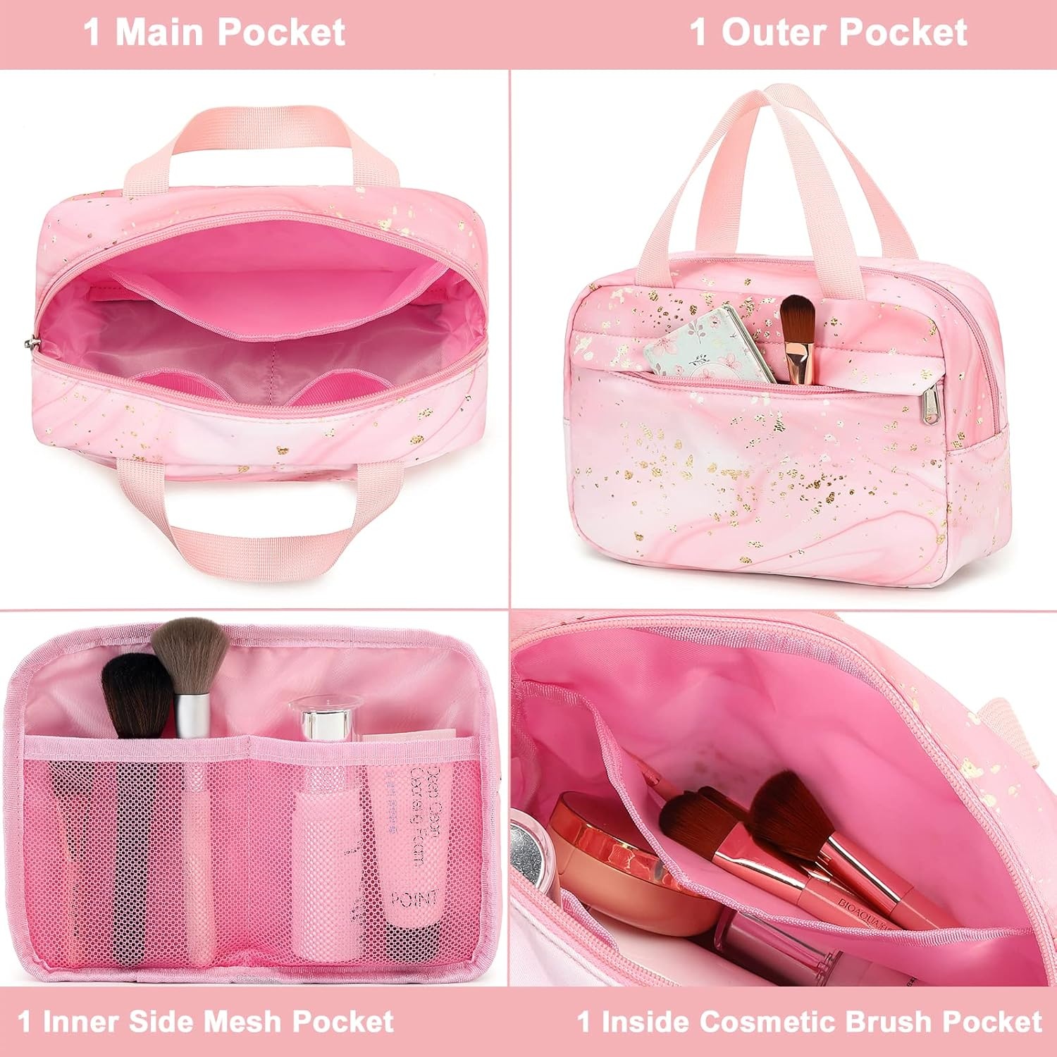 image:imageGym Duffle Bag for Teens Girls Women Sports Travel Bags with Makeup Tote Overnight Weekender Bag with Shoe Compartment Set 23 L