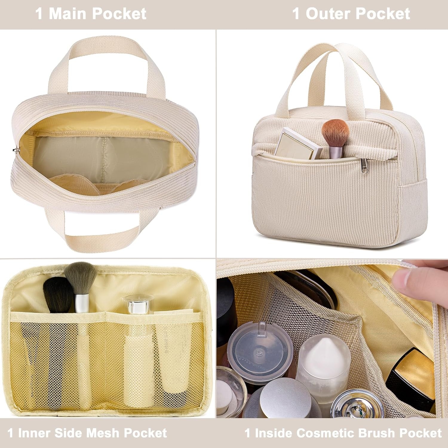 image:imageMakeup Bag for Women Cosmetic Bag Large Make Up Organizer Travel Toiletry Bags Waterproof Zipper Tote Pouch Purse for Girls