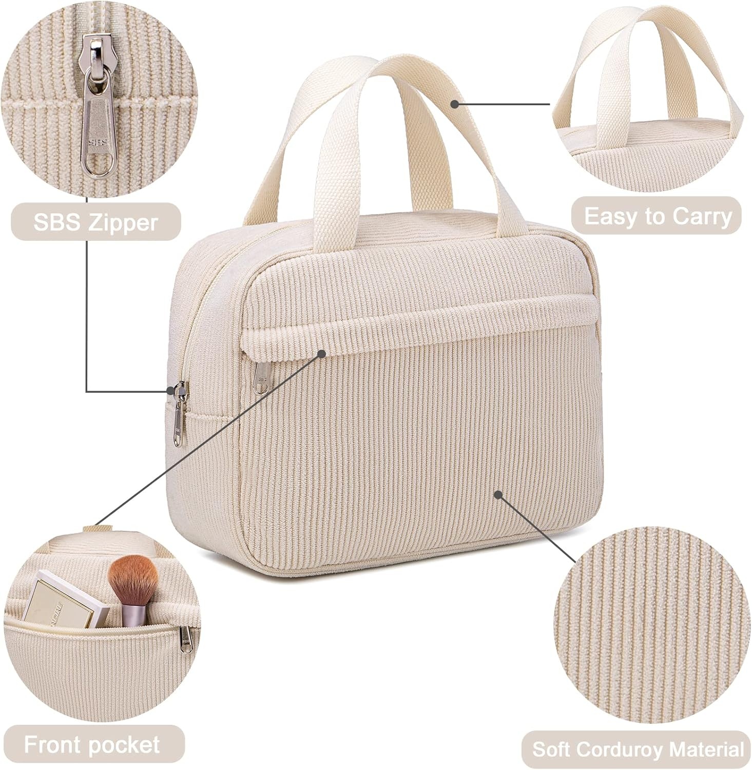 image:imageMakeup Bag for Women Cosmetic Bag Large Make Up Organizer Travel Toiletry Bags Waterproof Zipper Tote Pouch Purse for Girls