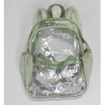 image:imageBTOOP Clear Mini Backpack for Stadium Events 12x12x6 Small Transparent Backpacks Plastic See Through Clear Bag for Concerts Work Festival Security TravelGreenwhite Strips