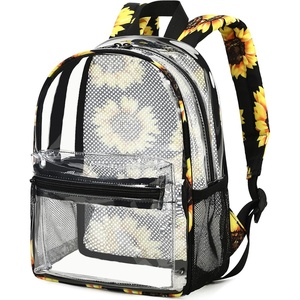 image:imageBTOOP Clear Mini Backpack for Stadium Events 12x12x6 Small Transparent Backpacks Plastic See Through Clear Bag for Concerts Work Festival Security TravelSunflower