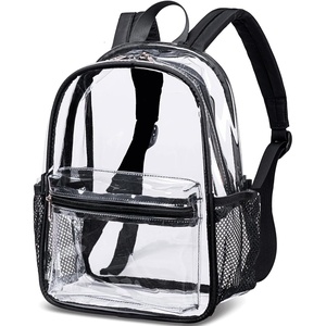 image:imageBTOOP Clear Mini Backpack for Stadium Events 12x12x6 Small Transparent Backpacks Plastic See Through Clear Bag for Concerts Work Festival Security TravelBlackclear 2