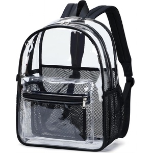 image:imageBTOOP Clear Mini Backpack for Stadium Events 12x12x6 Small Transparent Backpacks Plastic See Through Clear Bag for Concerts Work Festival Security TravelBlack