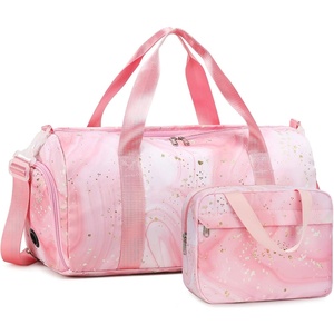 image:imageGym Duffle Bag for Teens Girls Women Sports Travel Bags with Makeup Tote Overnight Weekender Bag with Shoe Compartment Set 23 L