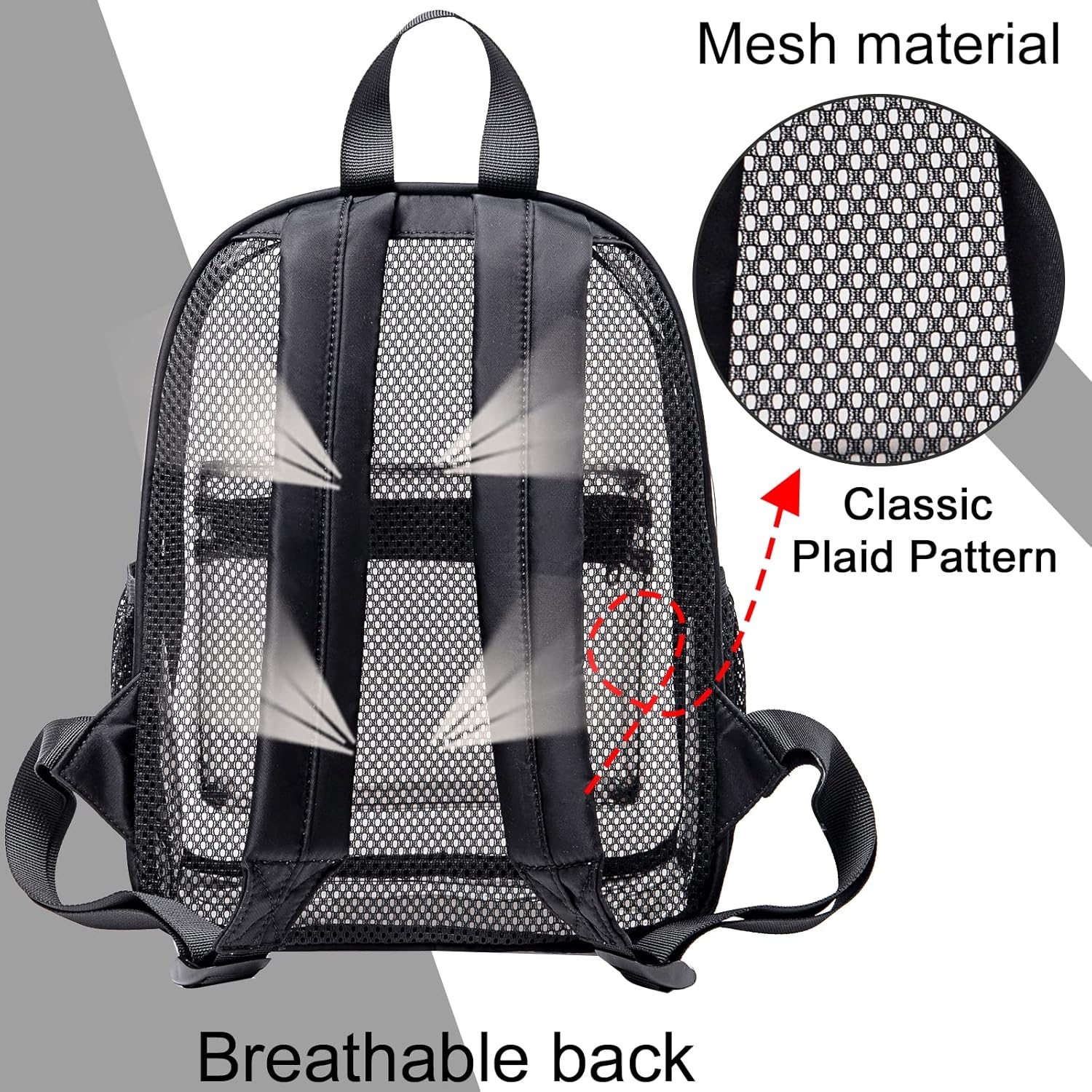 image:imageBTOOP Clear Mini Backpack for Stadium Events 12x12x6 Small Transparent Backpacks Plastic See Through Clear Bag for Concerts Work Festival Security Travel PinkBlackclear