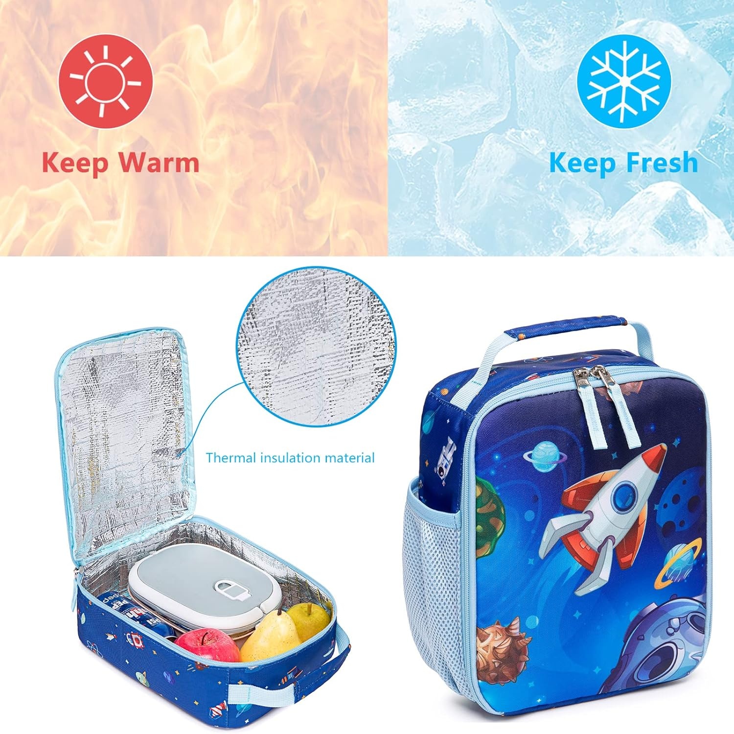 image:imageBTOOP Kids Backpack for Boys Girls Space Preschool Bookbag with Lunch Box Pencil Case Set Toddler Backpacks Kindergarten School Bags RocketBlue