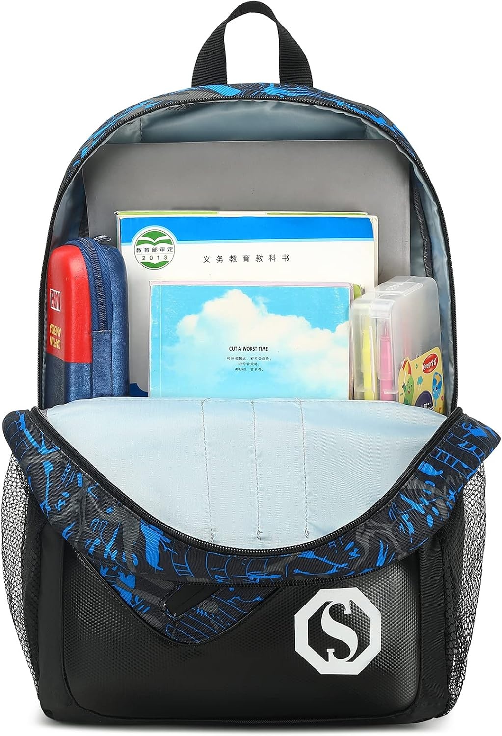 image:imageSchool Backpacks for Boys Girls Bookbag Teens Backpack Set Tote Shoulder Bag and Pencil Case Blue One Size Rucksack Backpacks