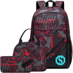 image:imageSchool Backpacks for Boys Girls Bookbag Teens Backpack Set Tote Shoulder Bag and Pencil Case Red One Size Rucksack Backpacks