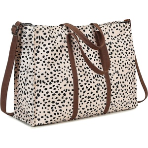 image:imageLaptop Tote Bag for Women Work 156 inch Canvas Shoulder Bags Computer Messenger Purse Teacher Handbag Office BriefcaseAleopard  Apricot