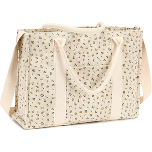 image:imageLaptop Tote Bag for Women Work 156 inch Canvas Shoulder Bags Computer Messenger Purse Teacher Handbag Office BriefcaseBeigeflower 92corduroy
