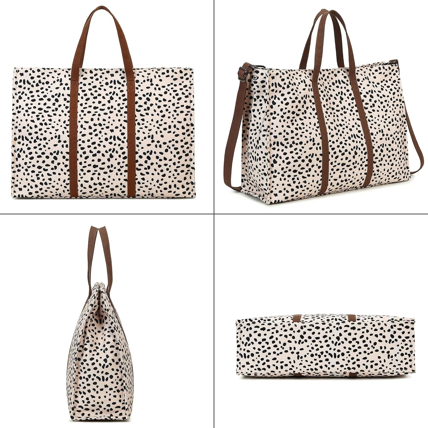 image:imageBTOOP Tote Bag for Women Work Teacher Tote Bag 156 inch Laptop Shoulder Bags Handbag Office Briefcase with Clutch PurseLinen Rice White