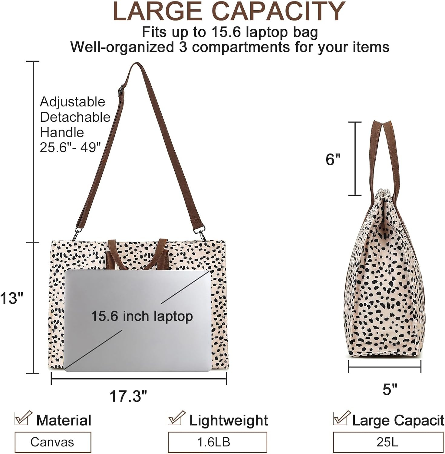 image:imageBTOOP Tote Bag for Women Work Teacher Tote Bag 156 inch Laptop Shoulder Bags Handbag Office Briefcase with Clutch PurseLinen Rice White