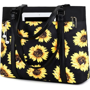image:imageWomen Laptop Tote Bag for Work Canvas Handbag Purse Shoulder Bag Lightweight Canvas Laptop Bag for 156 Inch